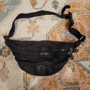 Kipling Double Zipper Black Fanny Pack